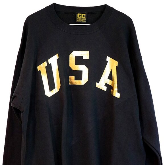 "Collegiate Colors" Men's Black & Gold X-Large Sweatshirt - Picture 1 of 9